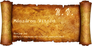 Mészáros Vitold névjegykártya